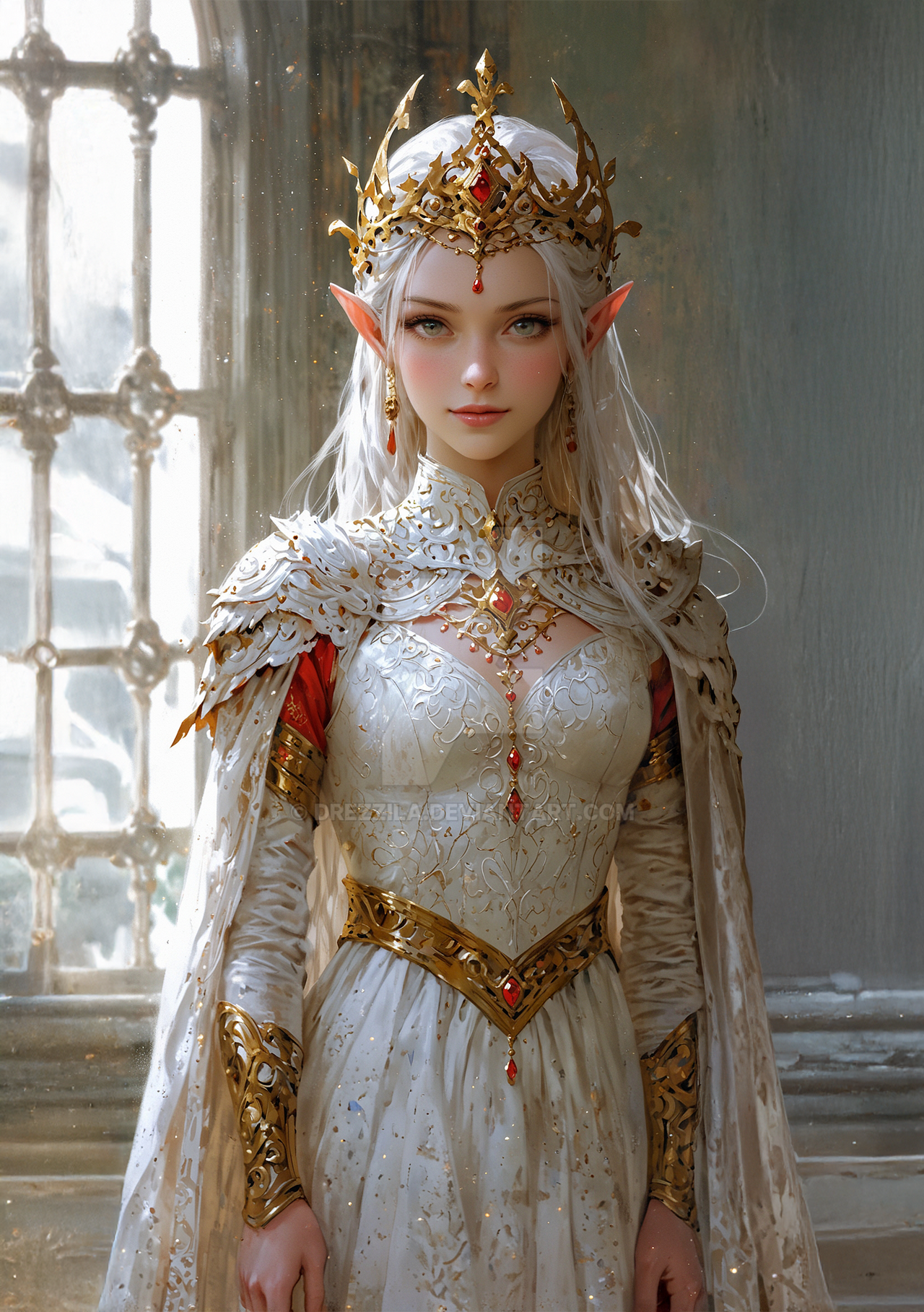 White Elf Queen Robe White Queen of the Elves by Drezzila on DeviantArt