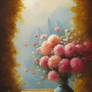 Pink bouquet in autumn