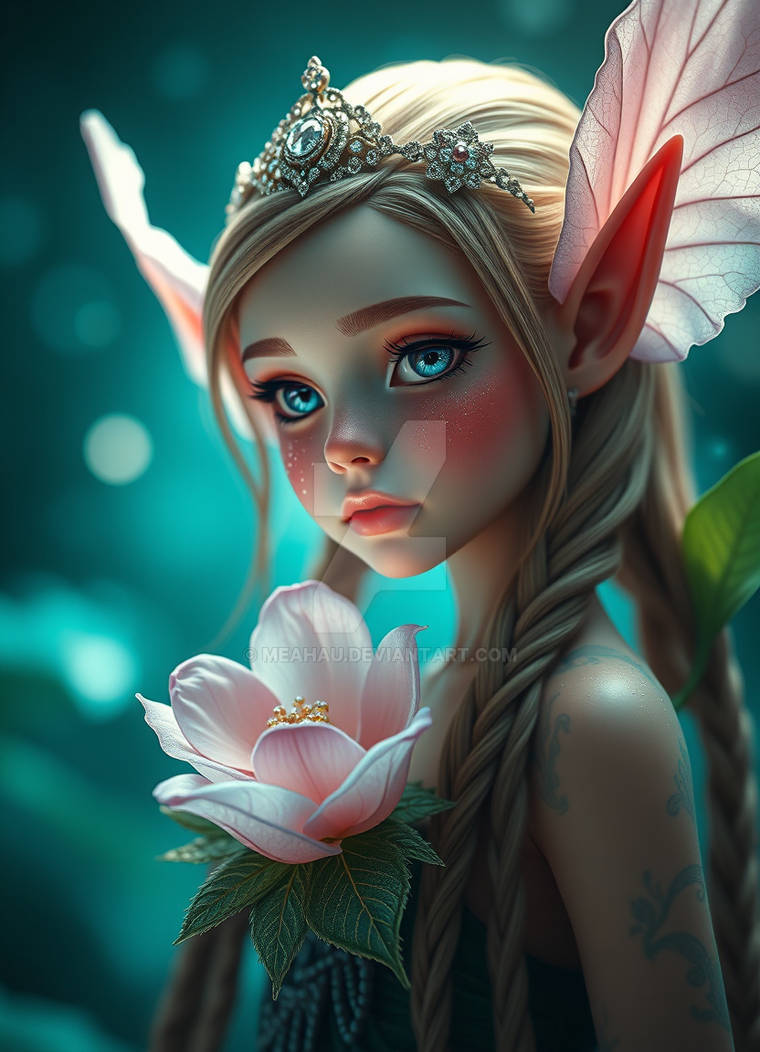 Aqua botany,filigree,atmospheric,glow effect