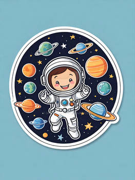 Little Space Explorer - Cute Astronaut Illustratio