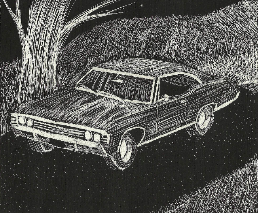 67 Impala Scratch Art