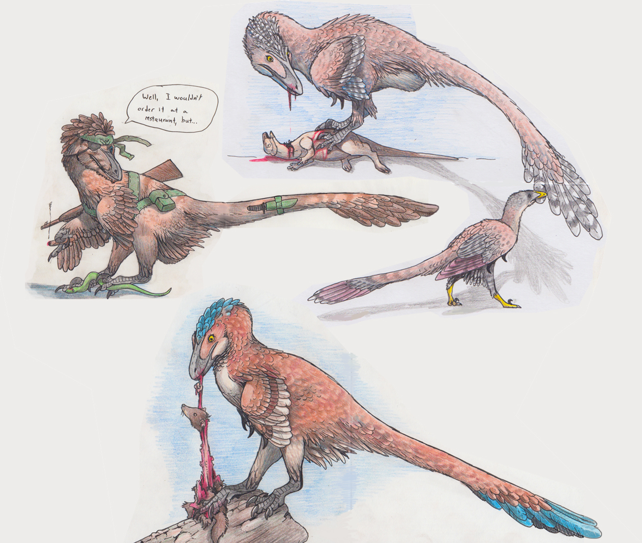 Three Dromaeosaur RPR Doodles