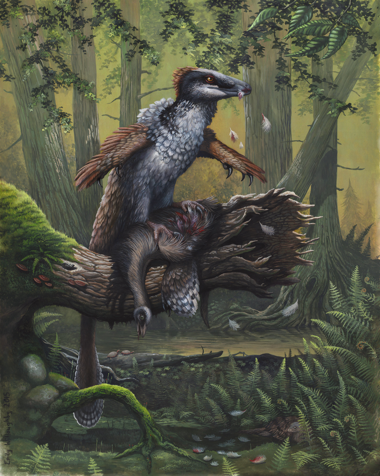 Dakotaraptor's Ornithomimus Dinner by EWilloughby