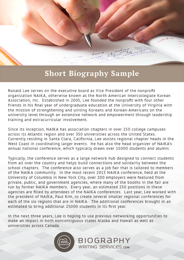 Short Biography Sample by BestBiographySamples on DeviantArt