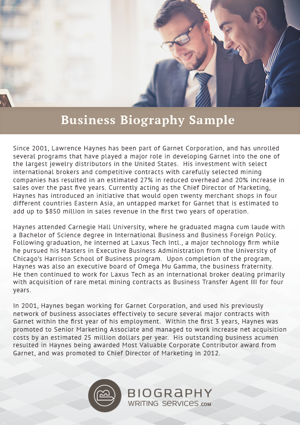 business model biography