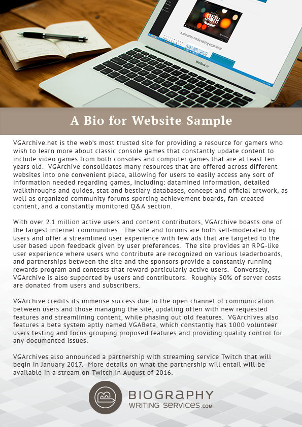 A Bio for Website Sample by BestBiographySamples on DeviantArt