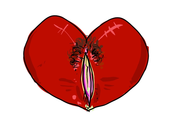 vagina heart tattoo