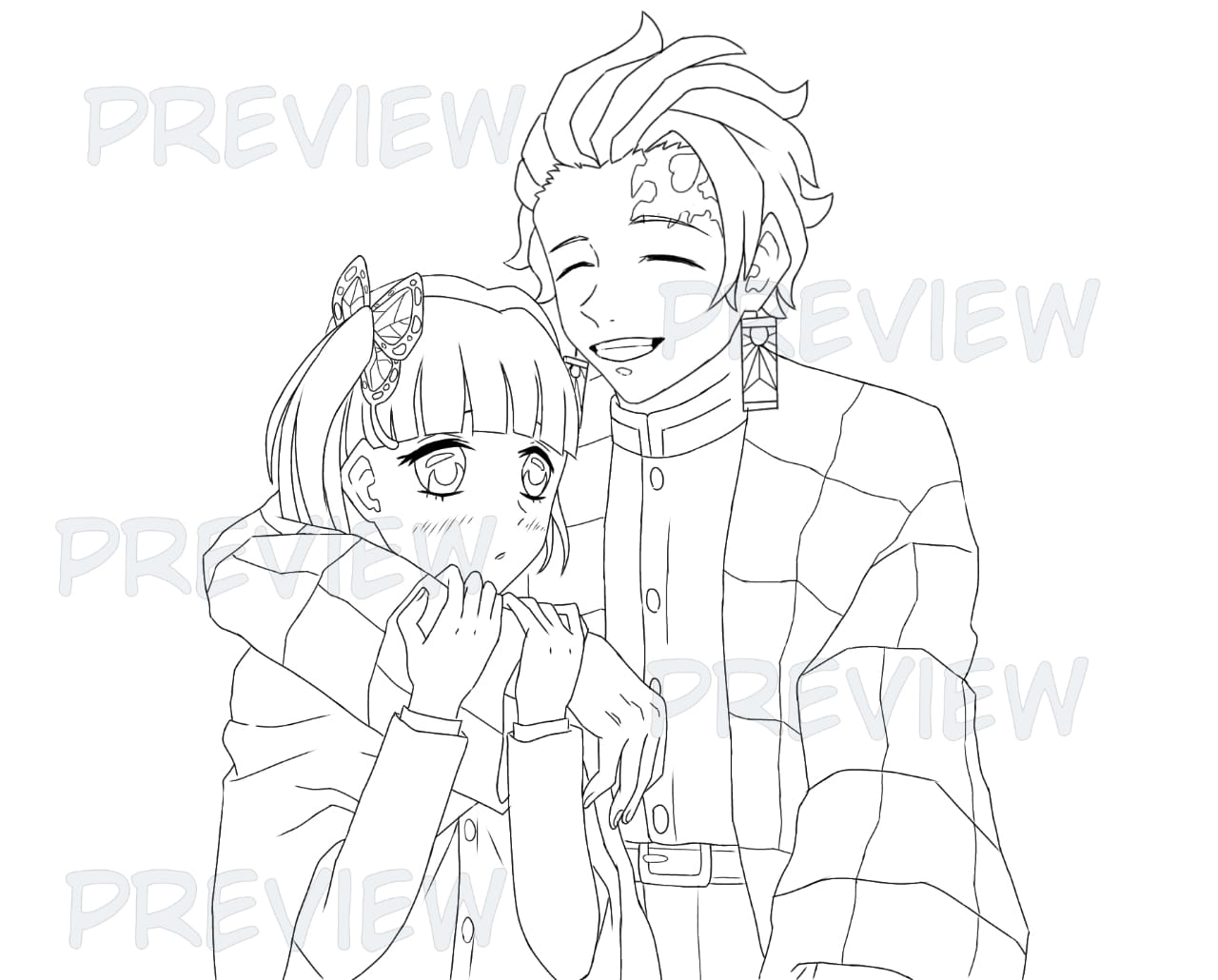 Kanao X Tanjiro Sketch by Ash0074 on DeviantArt