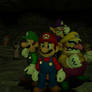 Mario and others trapped in cave