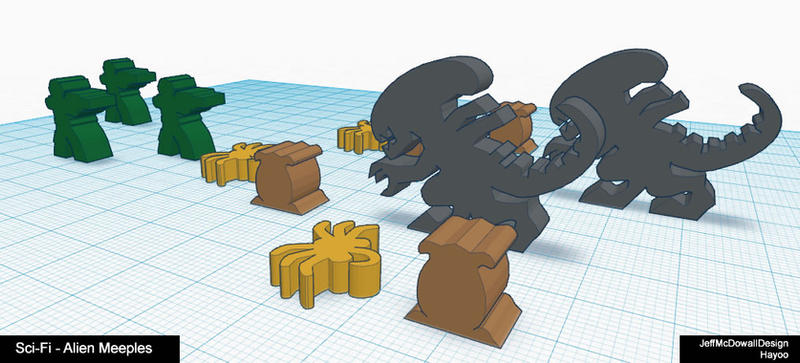 Spaceman Meeples Sci-fi Meeples - Alien by jeffmcdowalldesign on DeviantArt