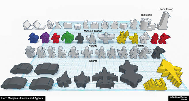 Hero Meeples - Superheroes and Agents