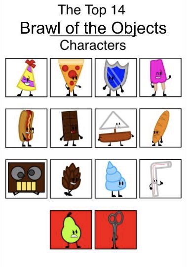 My Top 14 Brawl of the Objects Characters by jonegra on DeviantArt
