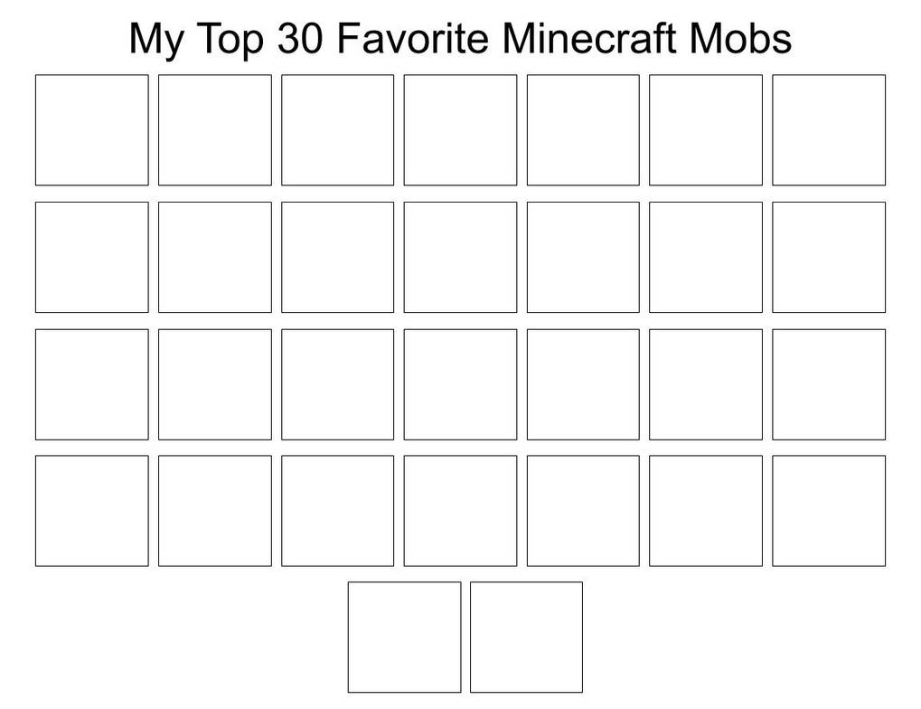 Minecraft Mobstemplate My Top 30 Favorite Minecraft Mobs Meme Template by jonegra on DeviantArt