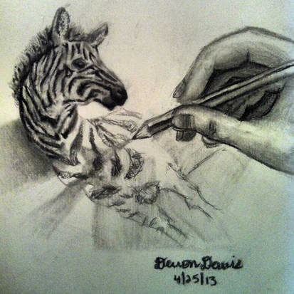 3D zebra drawing