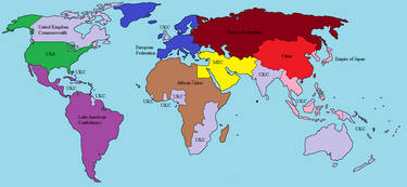 Monstrous War World Map (Year 2050)