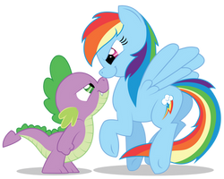 Rainbow Dash and Spike (Sketch by Mickeymonster)