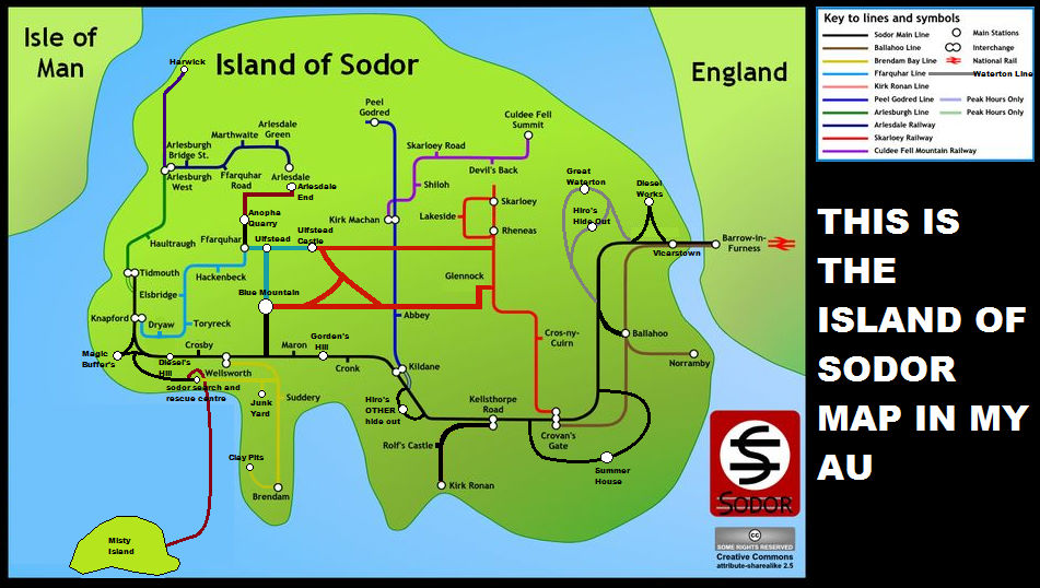 Sodor Track Map Island of Sodor Map by davis2002 on DeviantArt