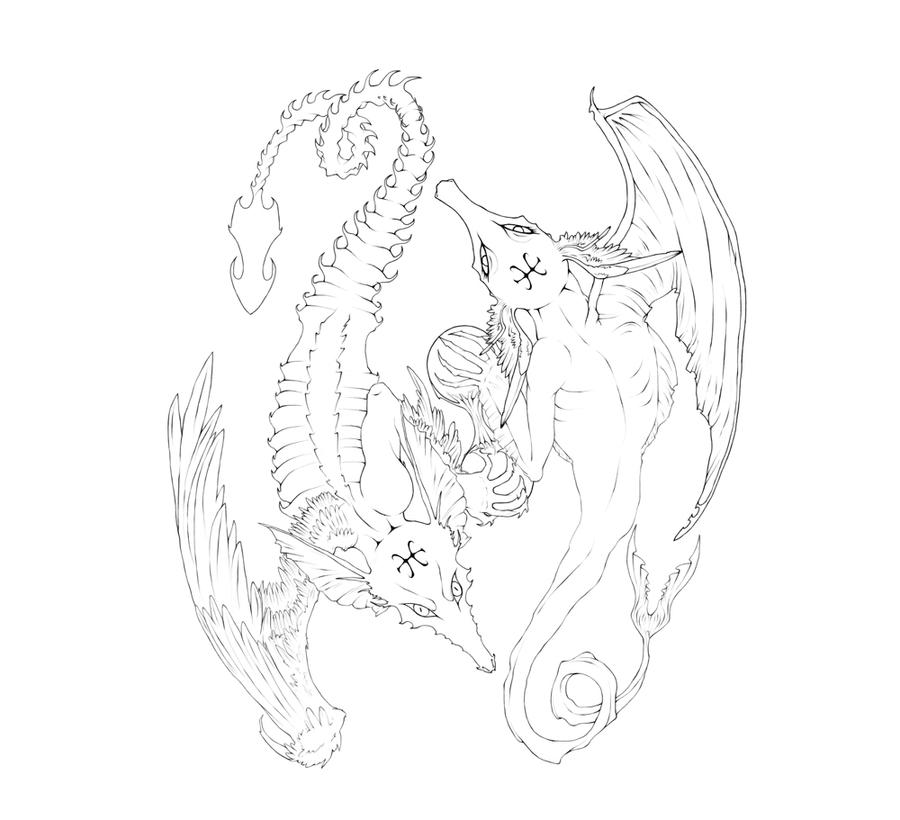Pisces Dragon Tattoo by psychodreamer on DeviantArt