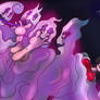 Olive Oyl tickled by ghosts