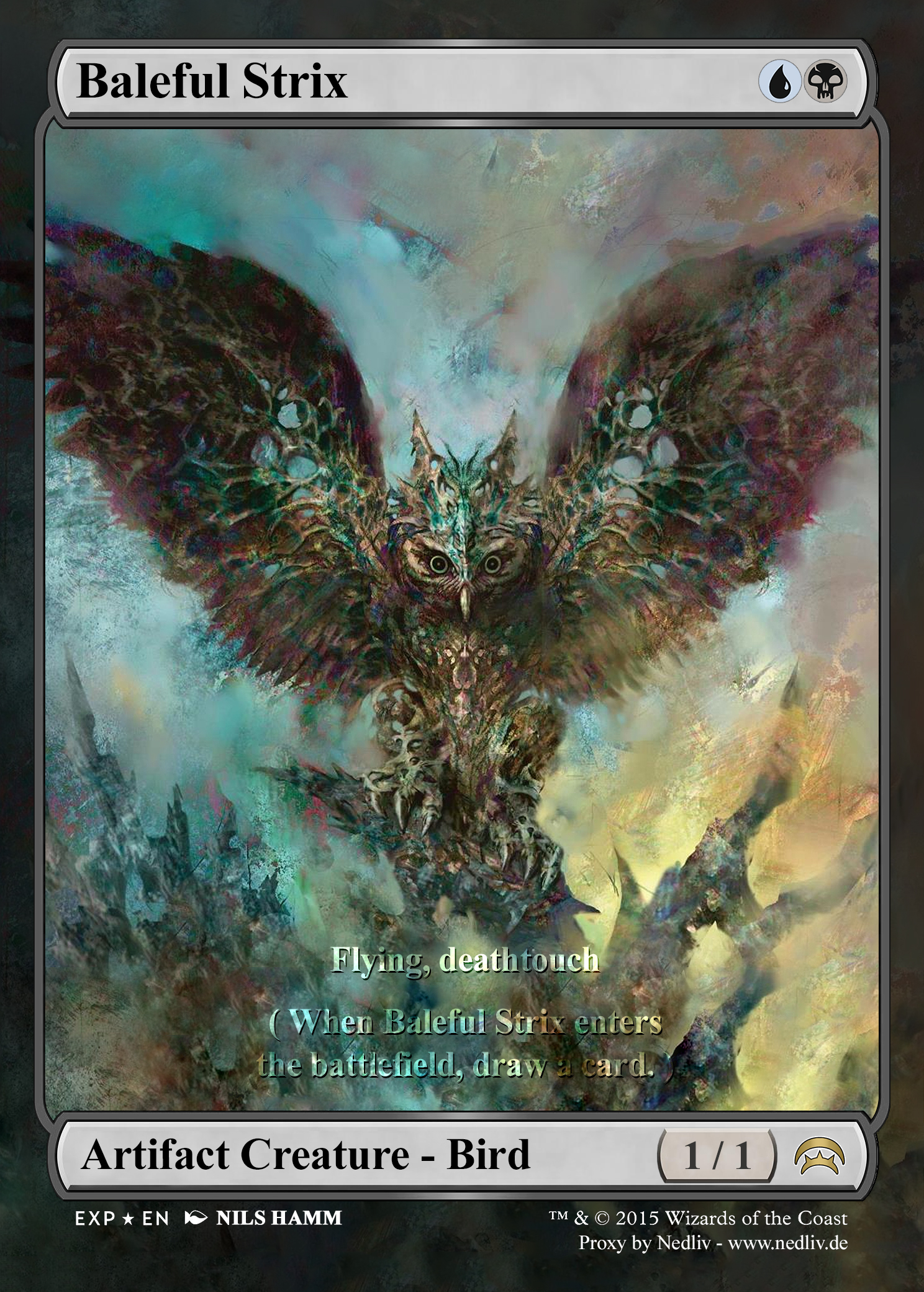 MTG - Altered Fullart Proxy - Baleful Strix