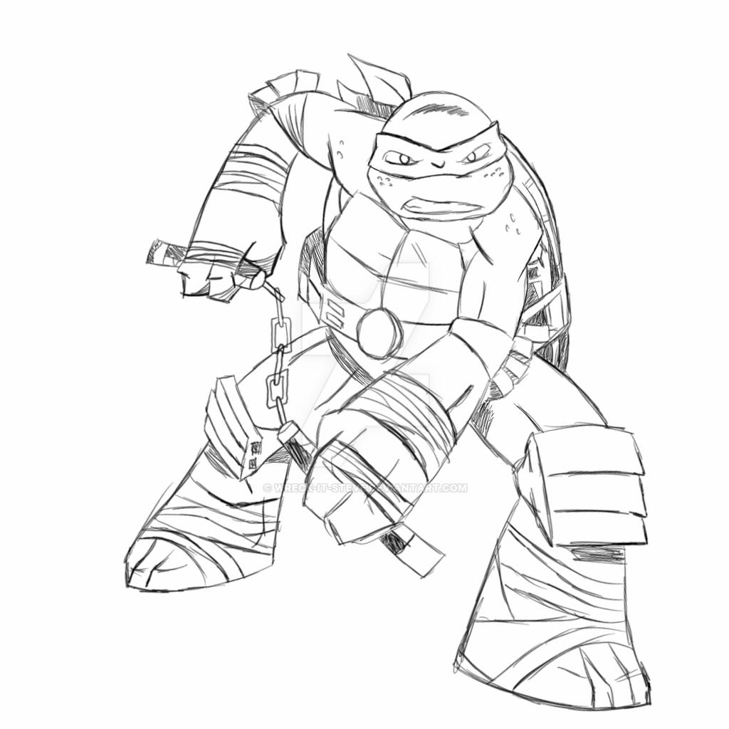 TMNT Mikey (Sketch) by WreckItSteve on DeviantArt
