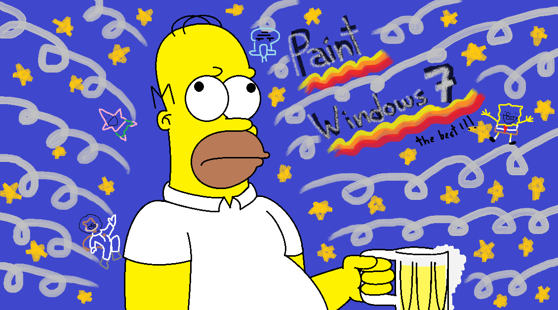 homer, paint, windows 7