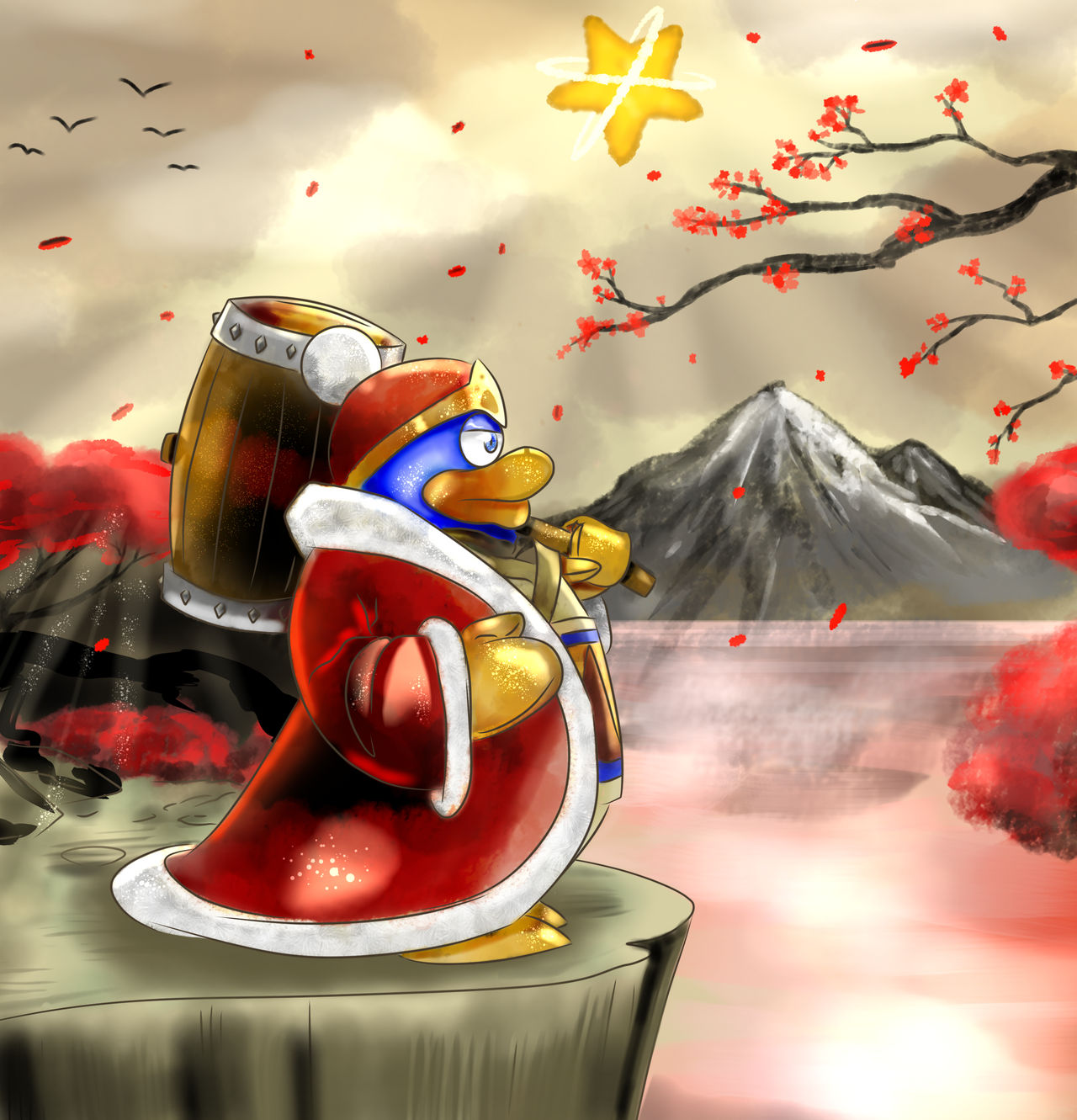 King Dedede and the sakura tree by KittyKey13 on DeviantArt