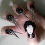 Edward Scissorhands Nail Art