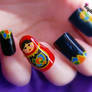 3D Russian Doll Nail Art