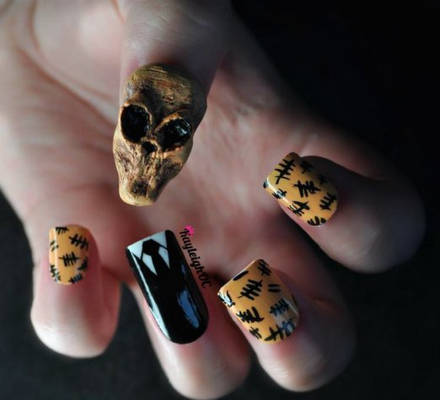 Doctor Who Nail Art - The Silence