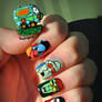 Scooby Doo Nail Art - Mystery Machine and Monsters