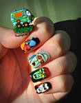 Scooby Doo Nail Art - Mystery Machine and Monsters