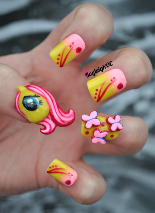 My Little Pony - 3D Fluttershy Nail Art