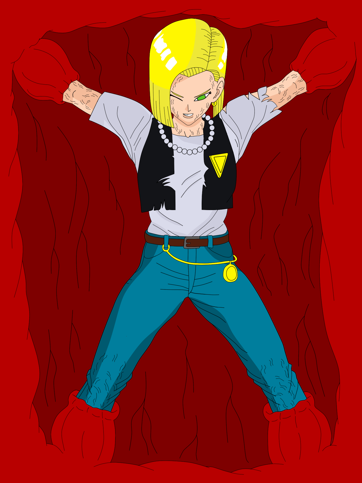 Android 18 Absorbed By Cell