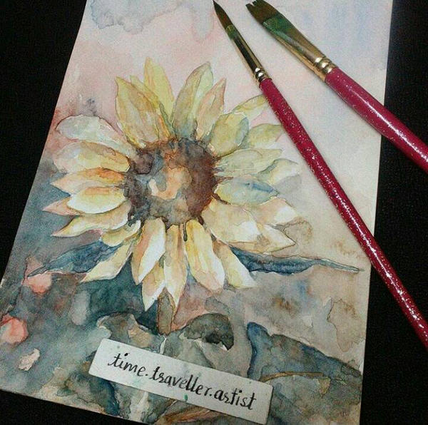 Sunflowers in watercolors