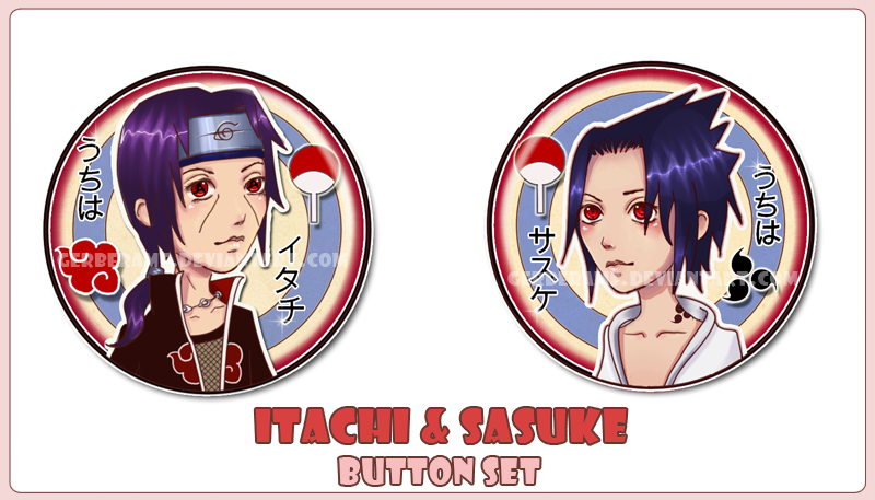 ITACHI and SASUKE button set