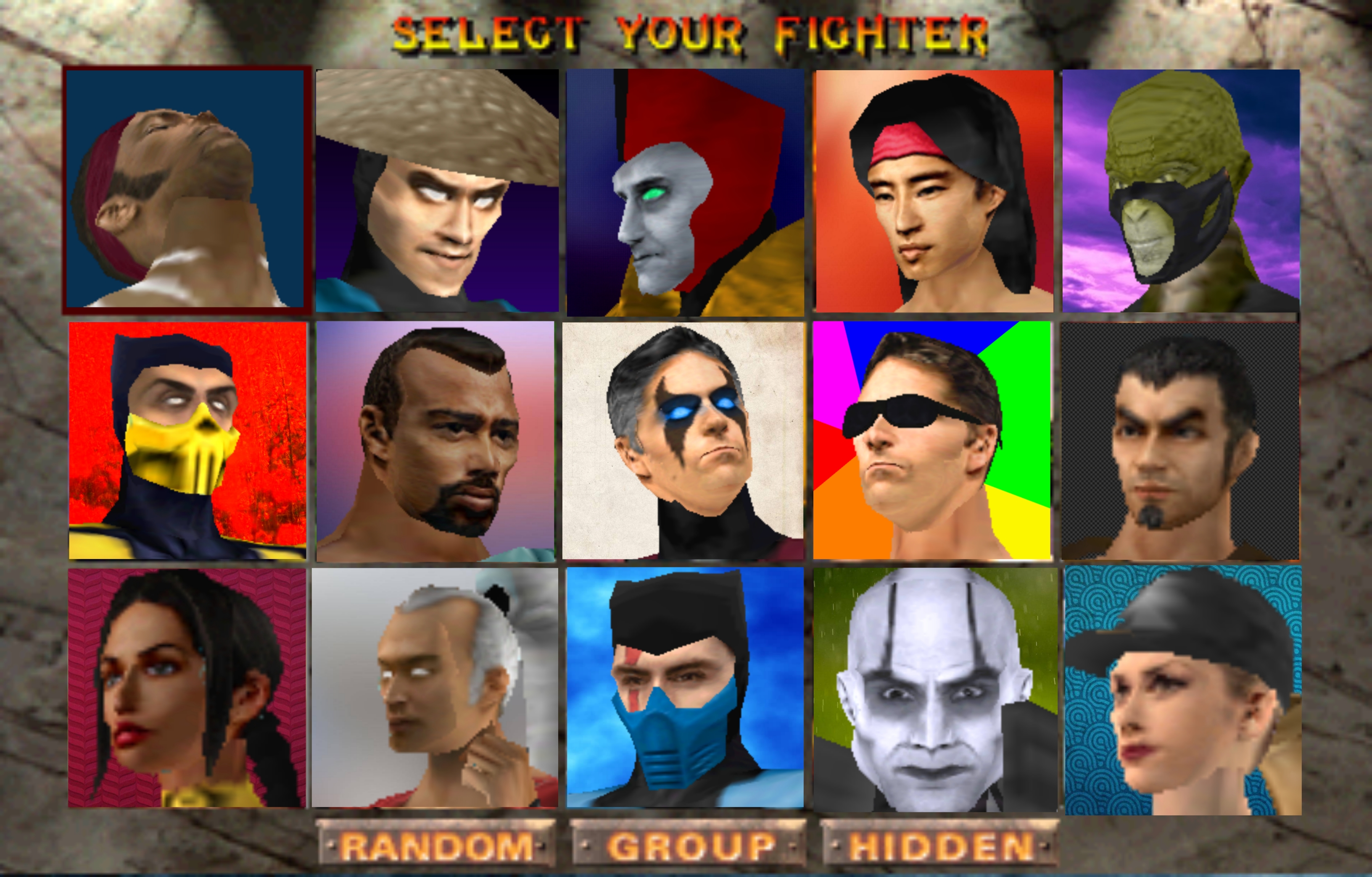 Mortal Kombat 4 character select screen (6/24/98)  Mortal kombat 4, Mortal  kombat characters, Mortal kombat
