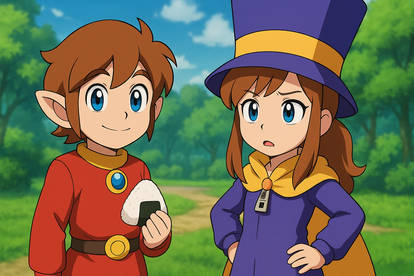 Hat Kid meets Alex Kidd