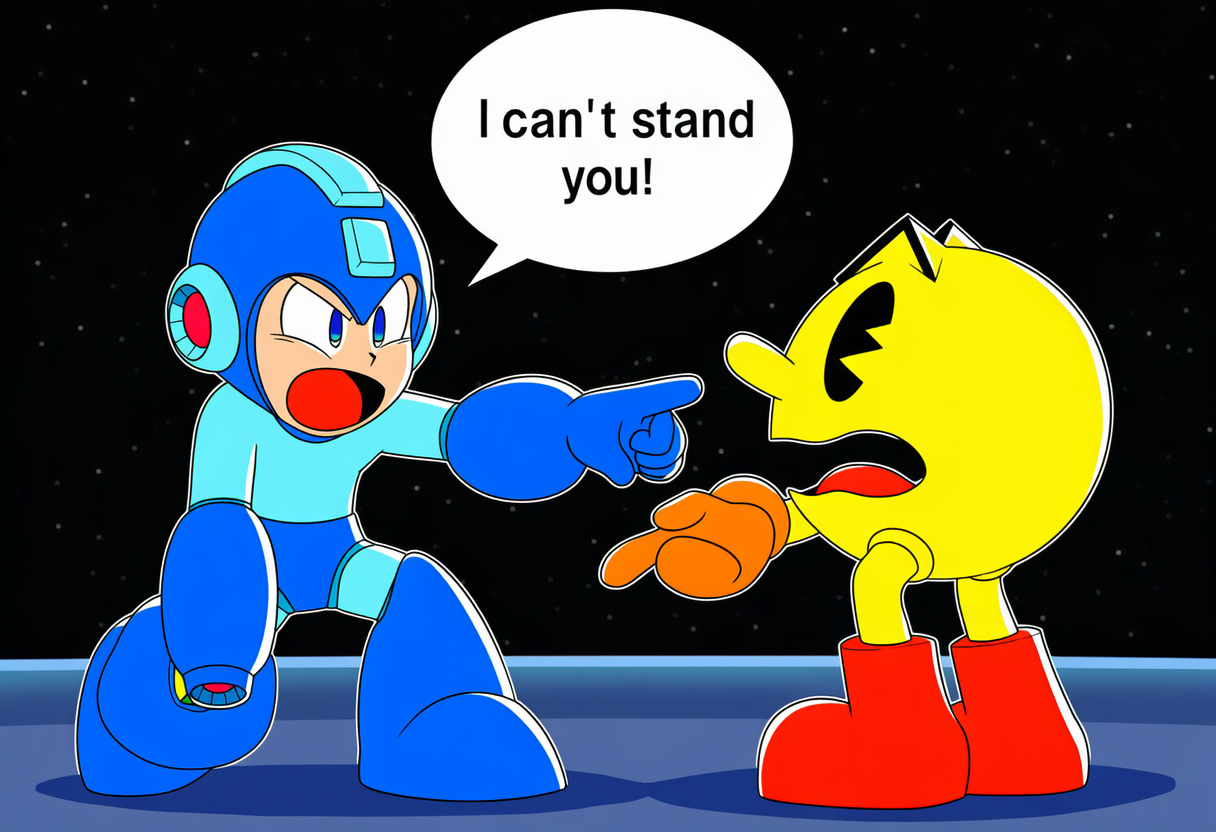 Mega Man Pac Man Mega Man is Angry at Pac-Man by Shipman84 on DeviantArt