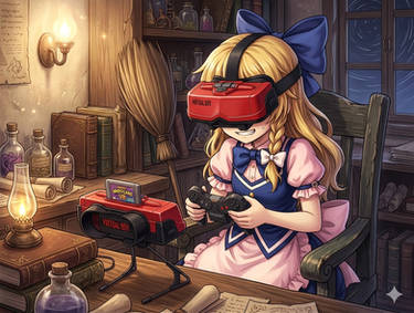 Marisa Playing Virtual Boy