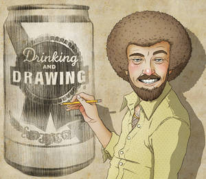 Drinking Drawing Flyer Illo