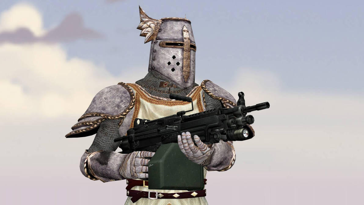 A Knight And A Machine Gun by ChristenMaximus on DeviantArt