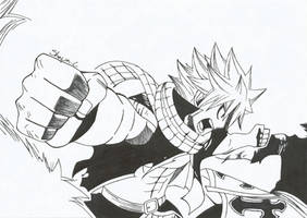 Fairy Tail - Natsu vs Sting and Rouge