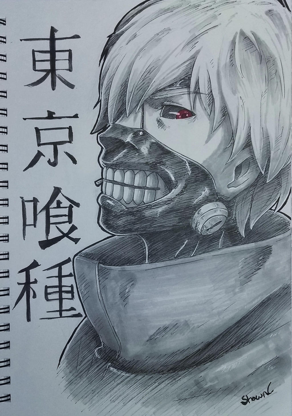 Inktober day 7 - White haired Kaneki