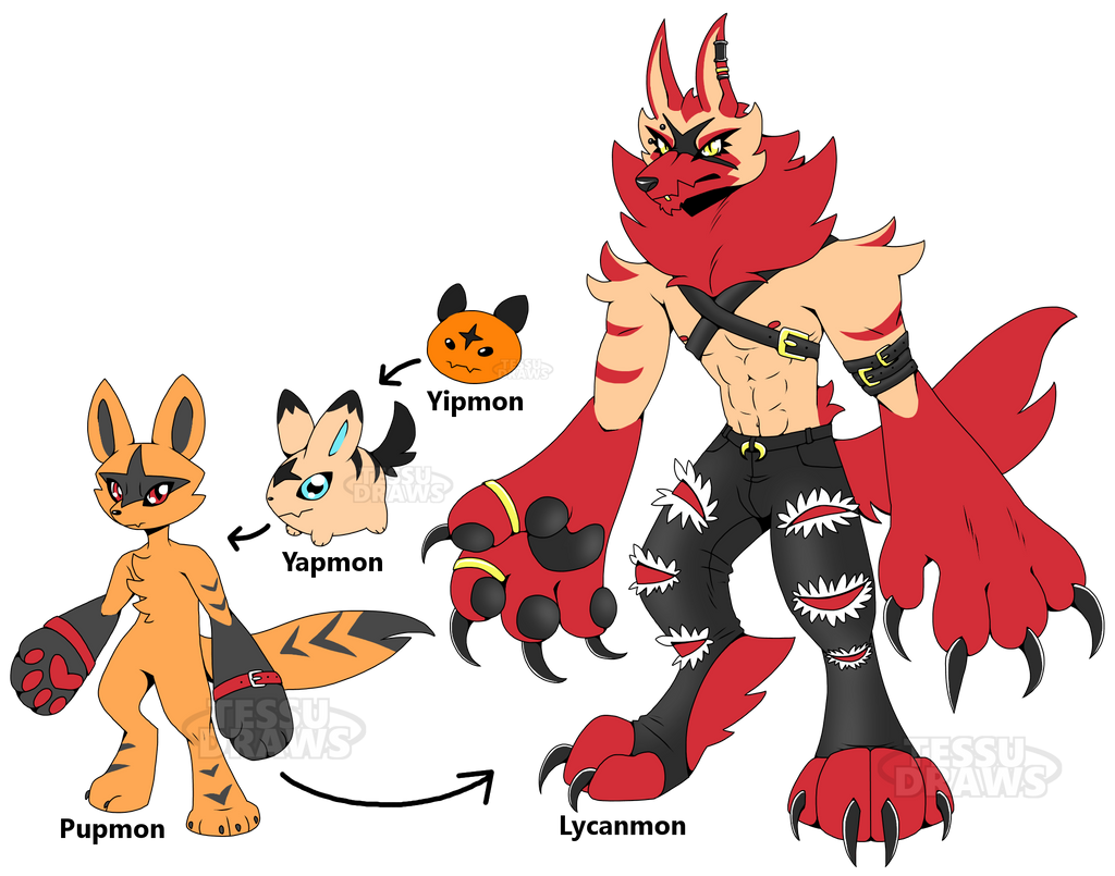 Lynians Evolution Lycanmon evolution line by TessuSaysHi on DeviantArt