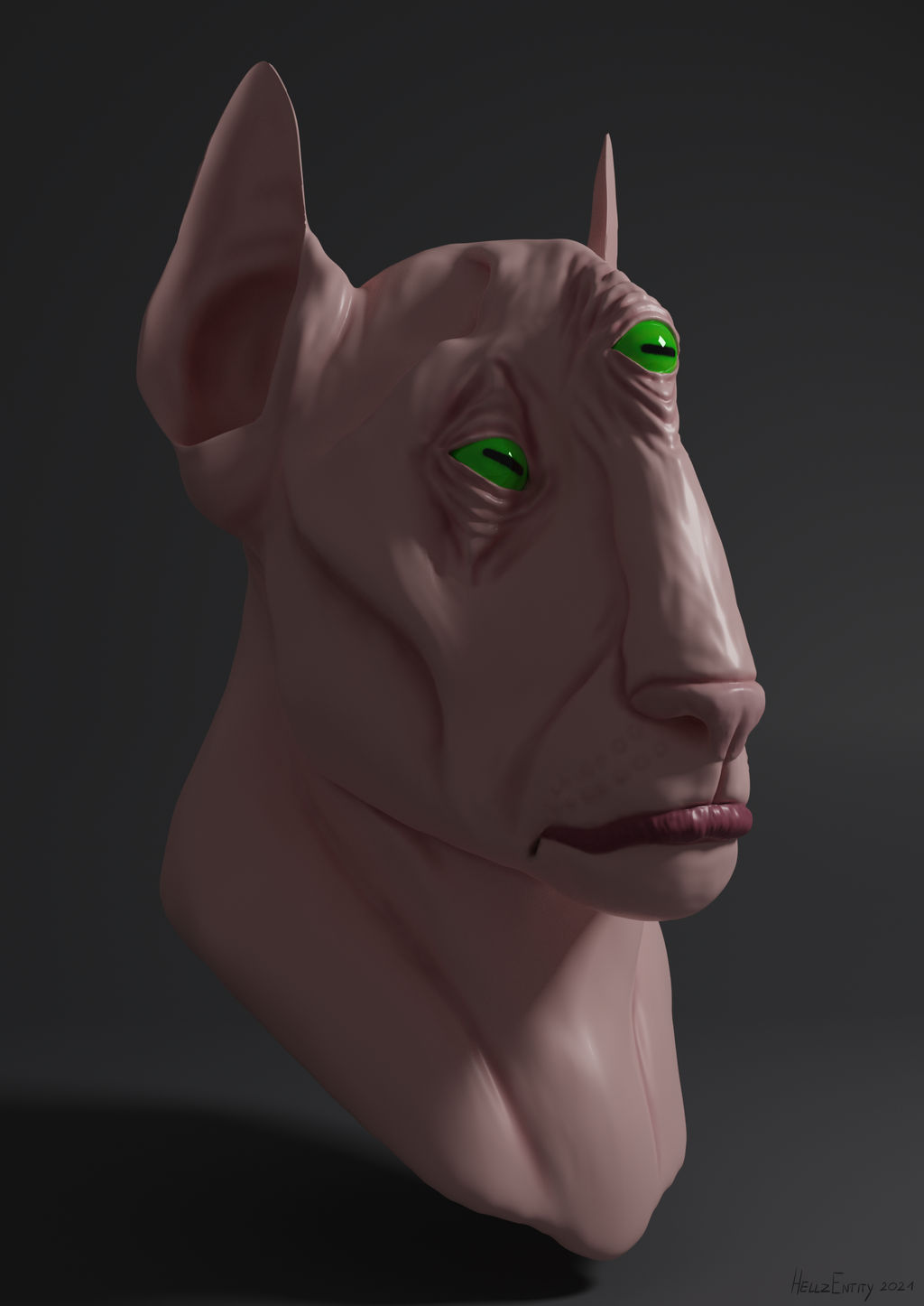 'Cat' head model render 3 by HellzEntity on DeviantArt