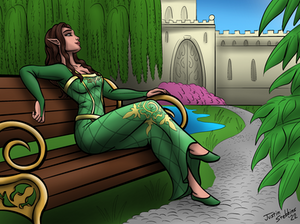 Commission: Elf Relaxing in Park