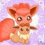 Cute Vulpix And Eevee