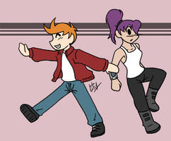 Chibi Fry and Leela