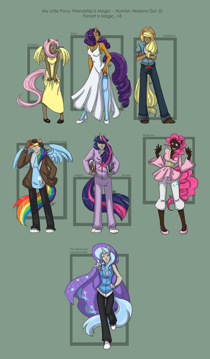 MLP - Human Versions Go! by liliy on DeviantArt
